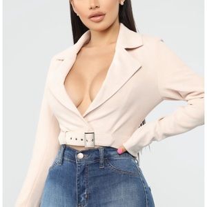 Fashion nova Good Times Only Moto Jacket - Blush